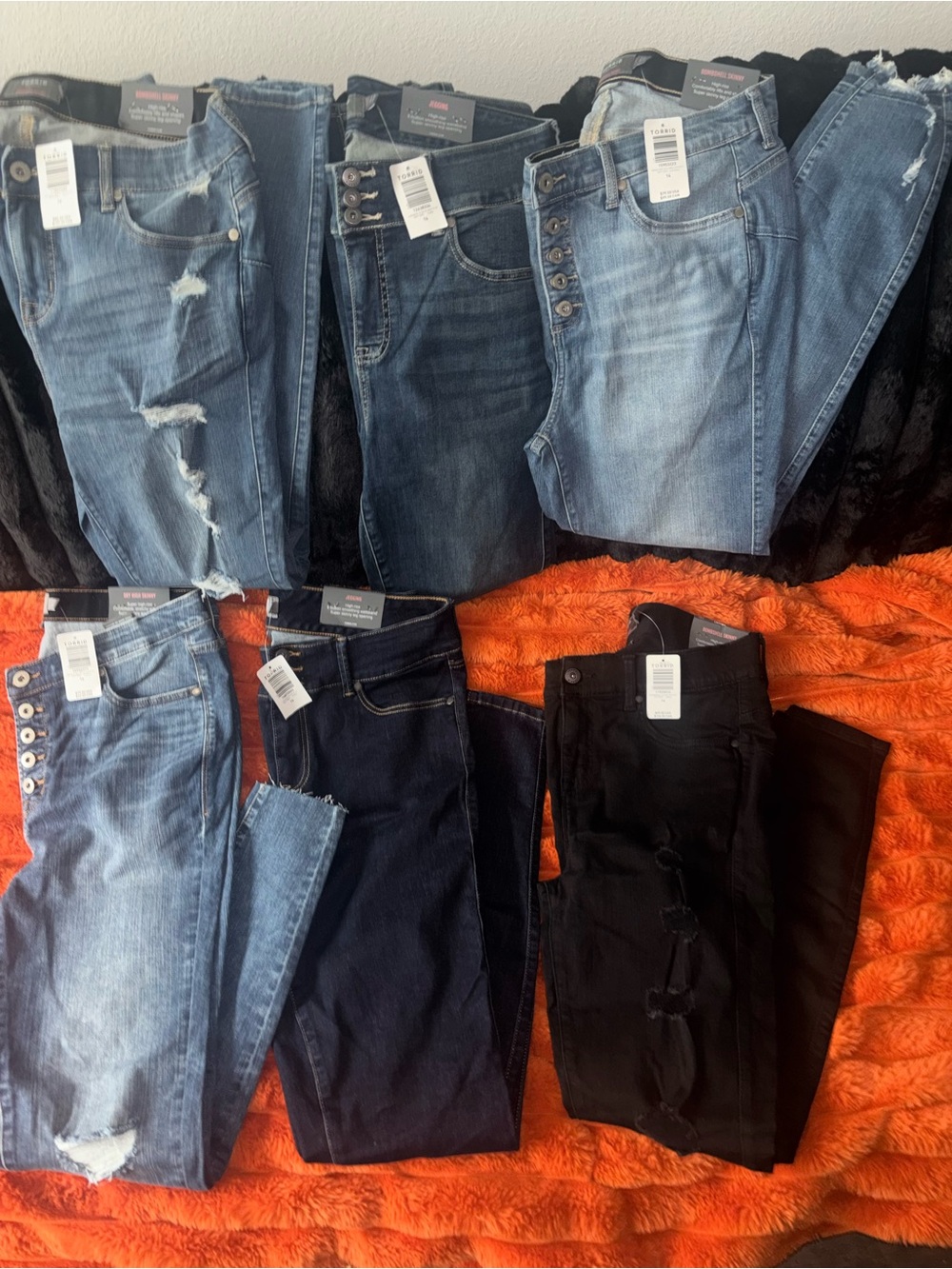 TORRID TALL JEANS Bundle - 6 Brand new Pairs- 4 Pairs Tall, 2 pairs Ex Tall